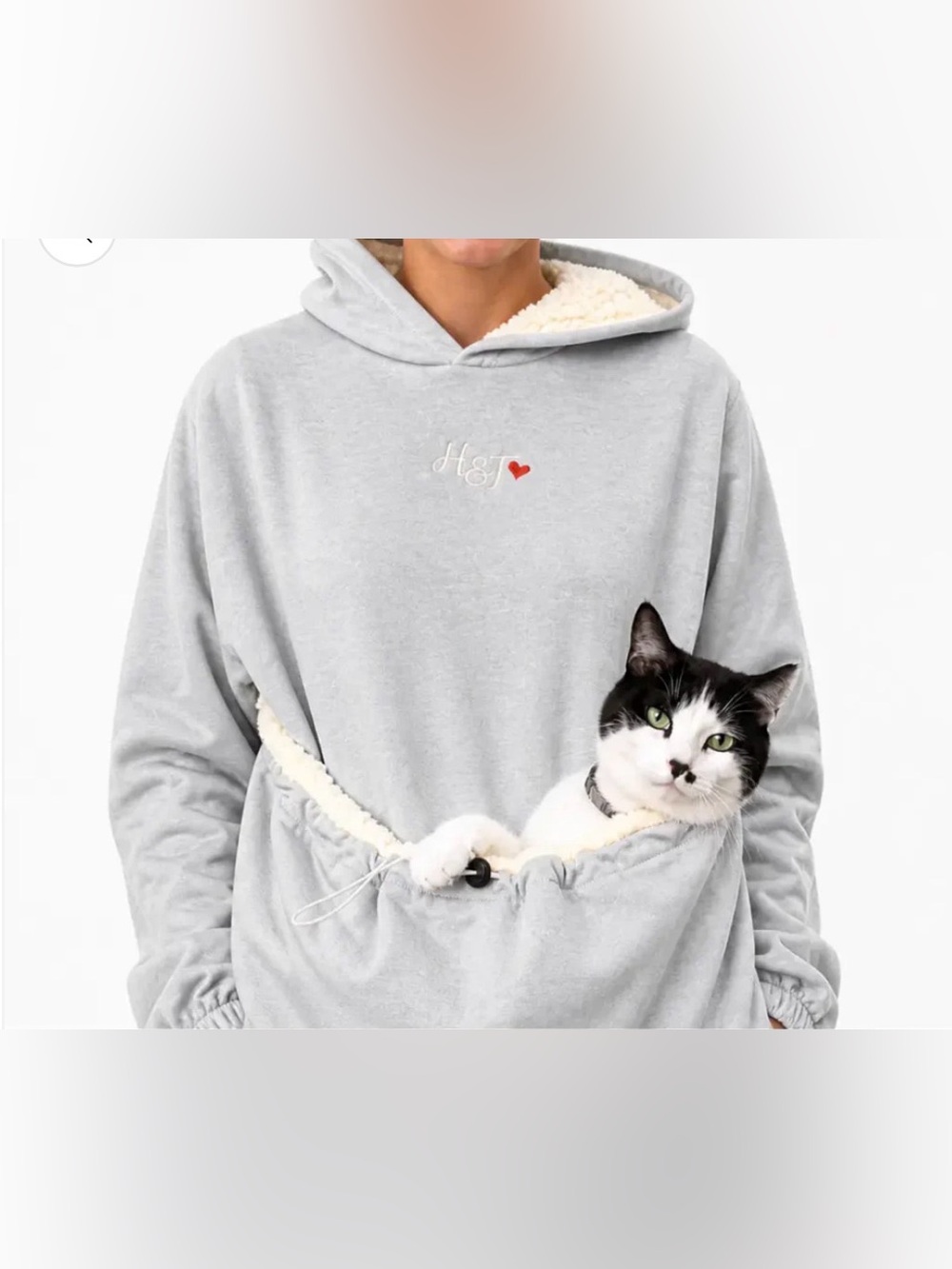 Gray Pet Hoodie with Front Pocket